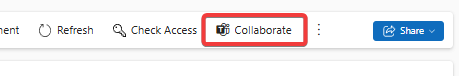 The collaborate button in Dynamics