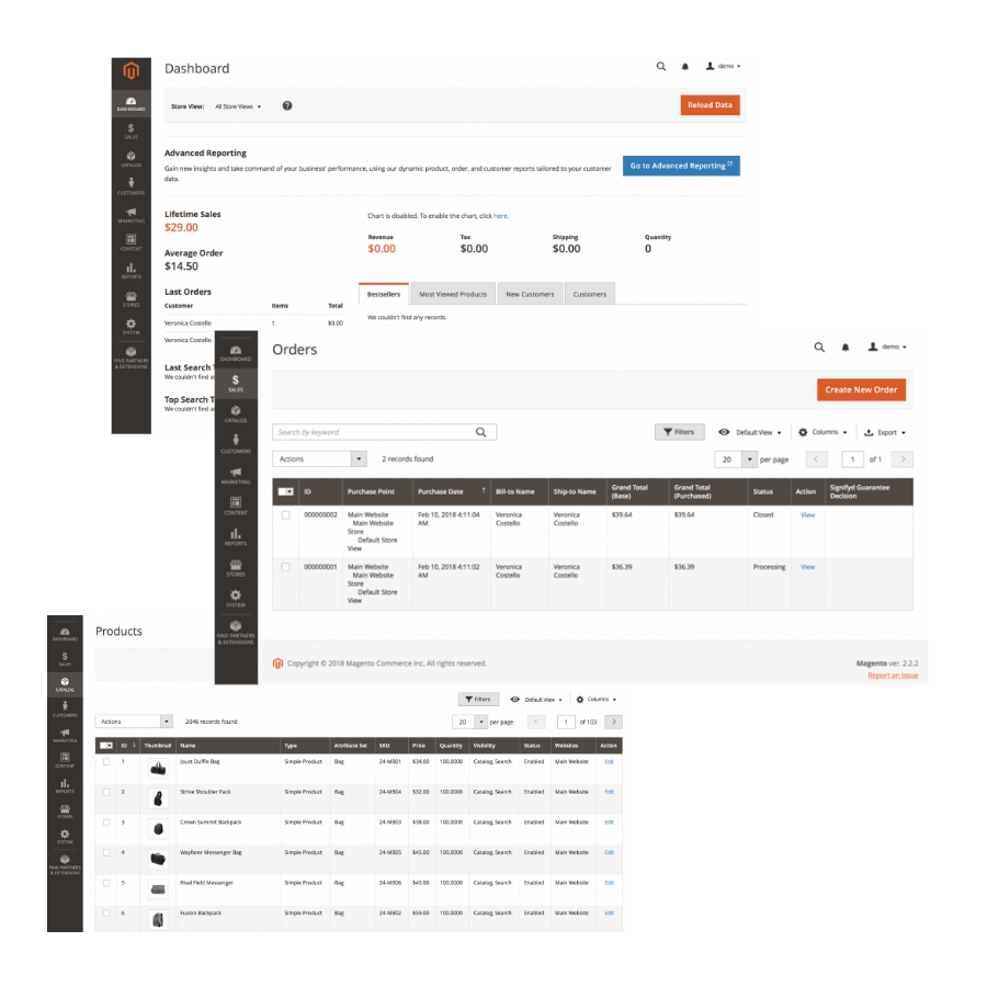 Magento screenshot