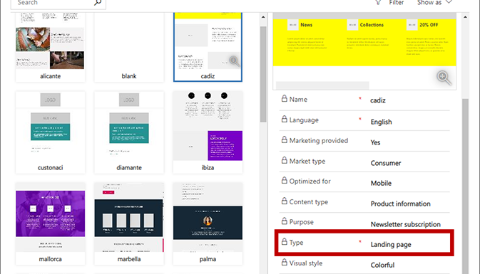 microsoft dynamics marketing landing pages