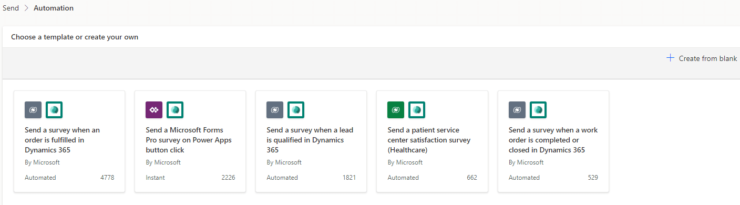Template choice in Power Automate