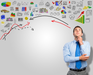 A man imagining business processes