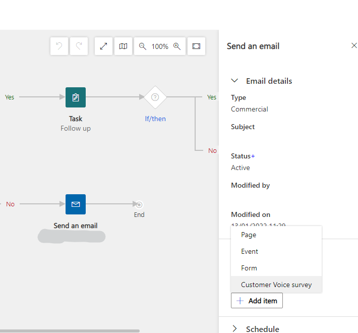 Add survey to customer journey