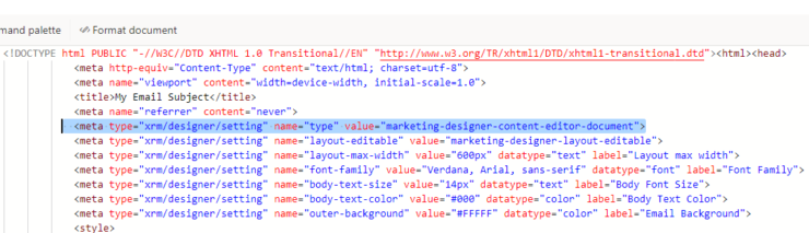 HTML code in Dynamics Marketing