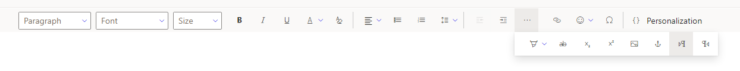 Formatting menu in Dynamics Marketing