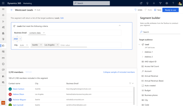Dynamics marketing updates - improved segment builder