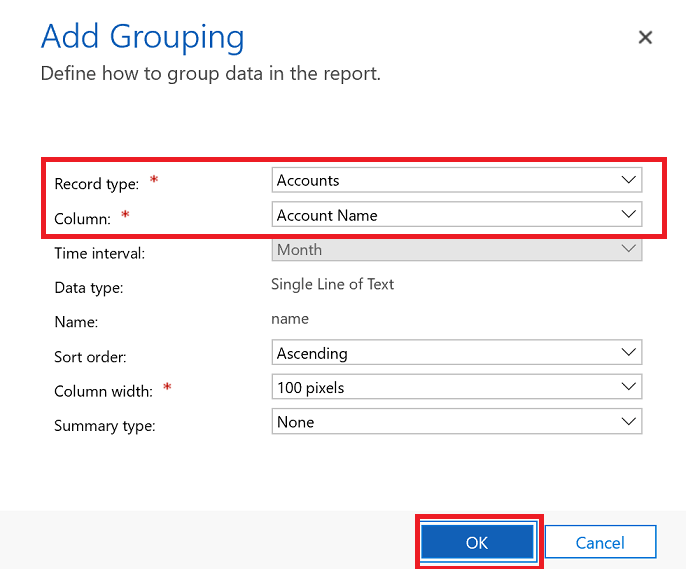 Report grouping