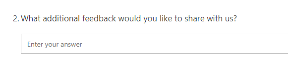 Feedback question