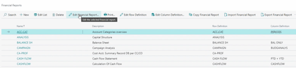 Finance Reports page