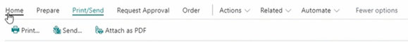 Business Central navigation headings