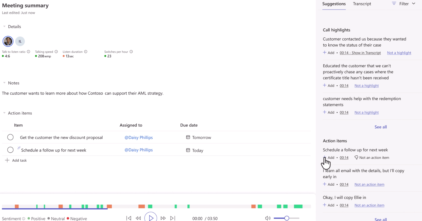 Real-time conversation insights - in Dynamics 365 sales