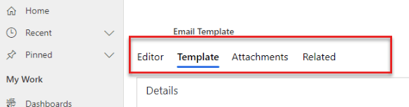 email template editor page