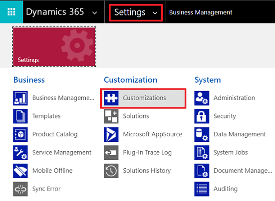 customisations in Dynamics 365 Sales