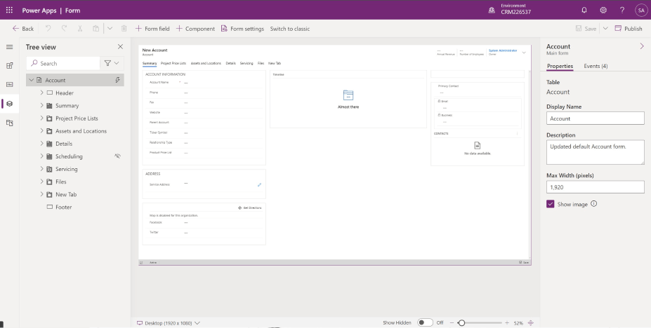 Dynamics 365 form editor