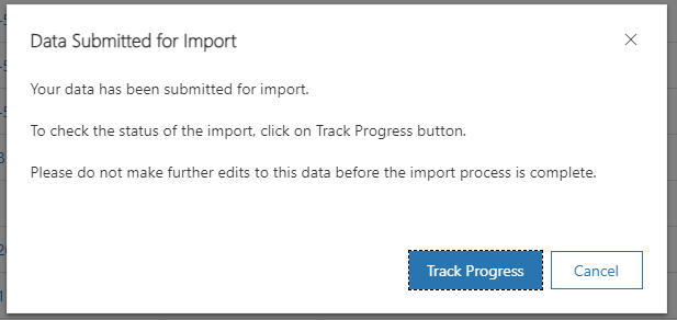 Data Submitted for Import