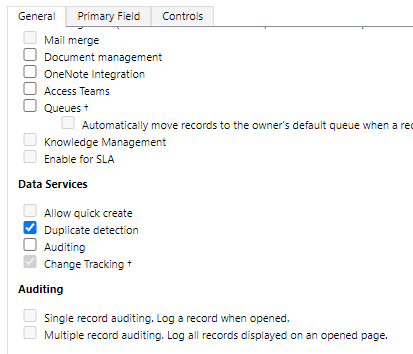 Entity level auditing controls