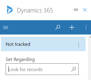 Set regarding in Dynamics for Outlook app