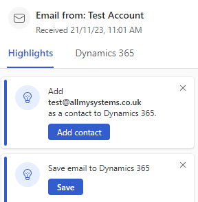 Save email to Dynamics 365