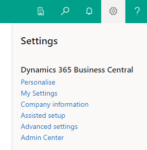 Personalise Business Central