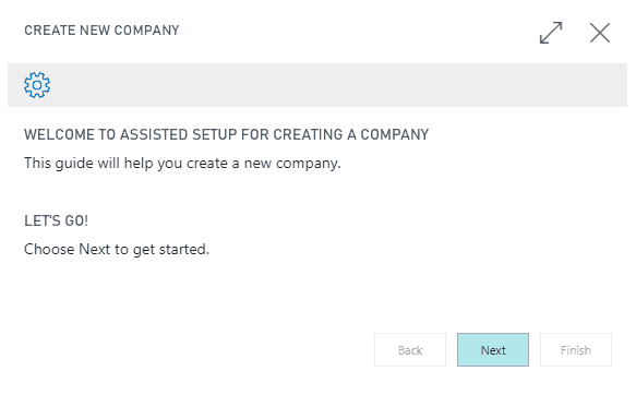 Create New Company area
