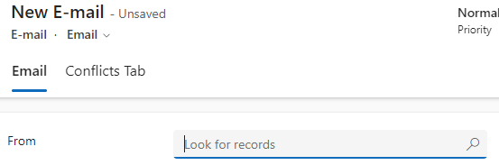 from field in Dynamics email editor
