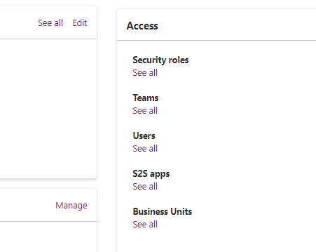 Access area in Power Platform admin