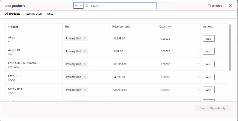 Add product enhanced grid