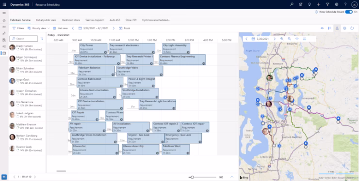 Field service screen scheduler