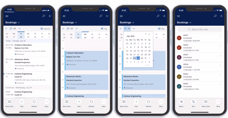 Field service mobile app interface