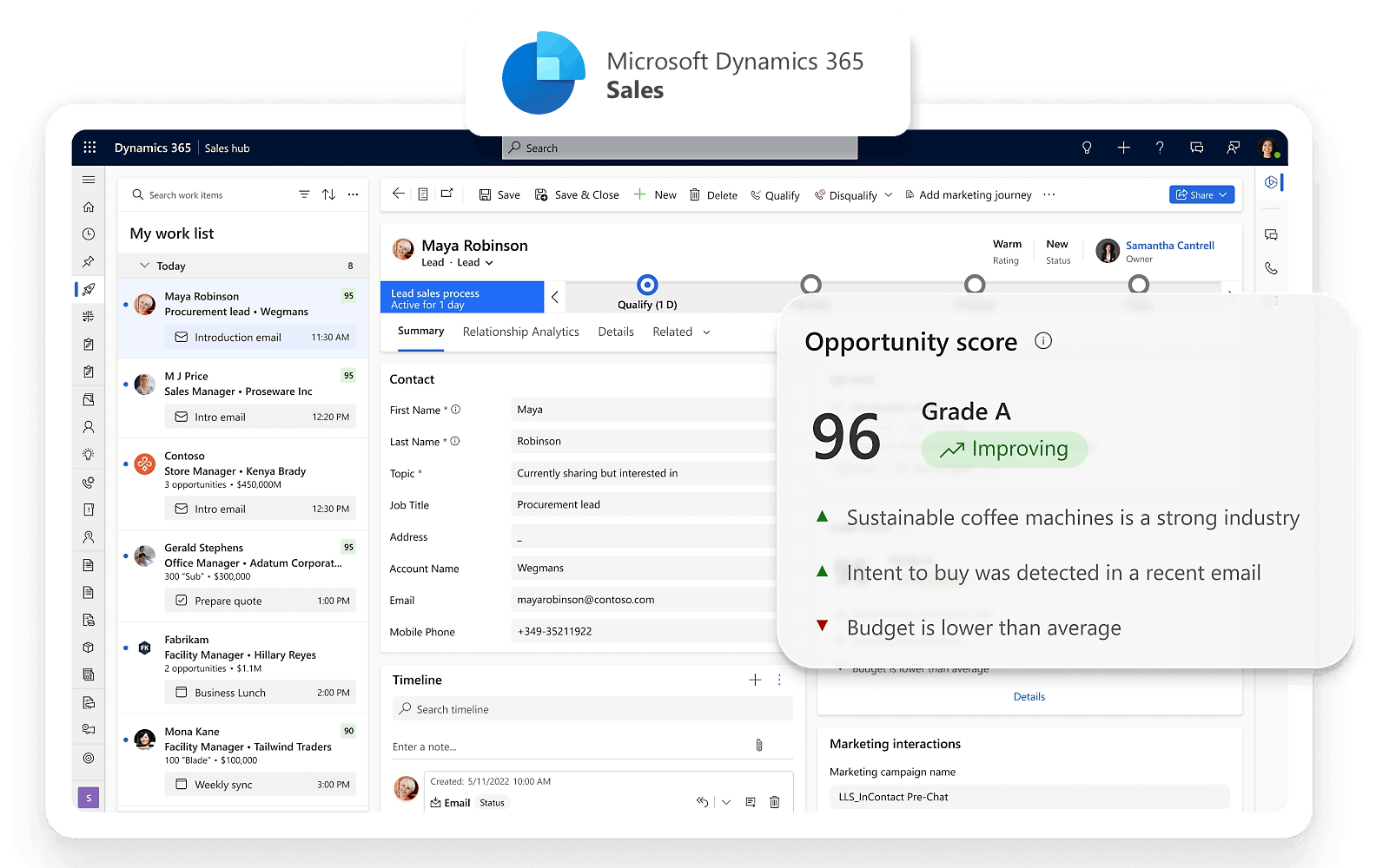 Dynamics Sales screen